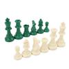 32PCS International Chess Pieces Green and White Chess Figures Felt Bottom Plastic Chess Figurine