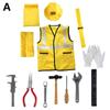 Kids' Construction Worker Costume & Tool Set for Dress-Up Play