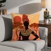 African Women Pillow Case 3D Print Polyester Fiber 40*40cm Home Sofa Throw Decoration Festival Gift