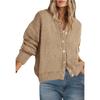 Women Loose Fit Long Sleeve Button Front Knit Cardigan