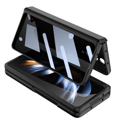Anti Peep Tempered Glass Magnetic Hinge Shockproof Armor Hard Pc Phone Cover For Samsung Galaxy Z Fold 4 Case With Kickstand
