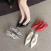 Spring and Summer 2025 New Pointed Toe Wedge Heel Low Heel European and American Fashion Fashion Shoes Bag Head Back Low Heel Women's Shoes