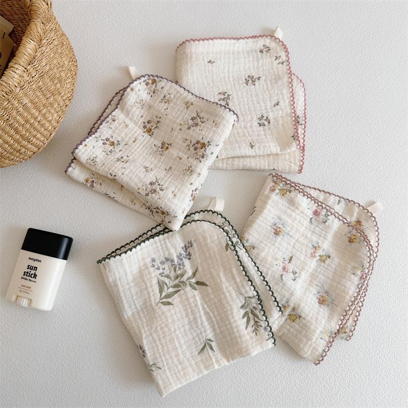 4pcs a Lot New Infant Baby Towel Pure Cotton Cute Soft Gauze Baby Washcloth for Newborns Children's Absorbent Handkerchief