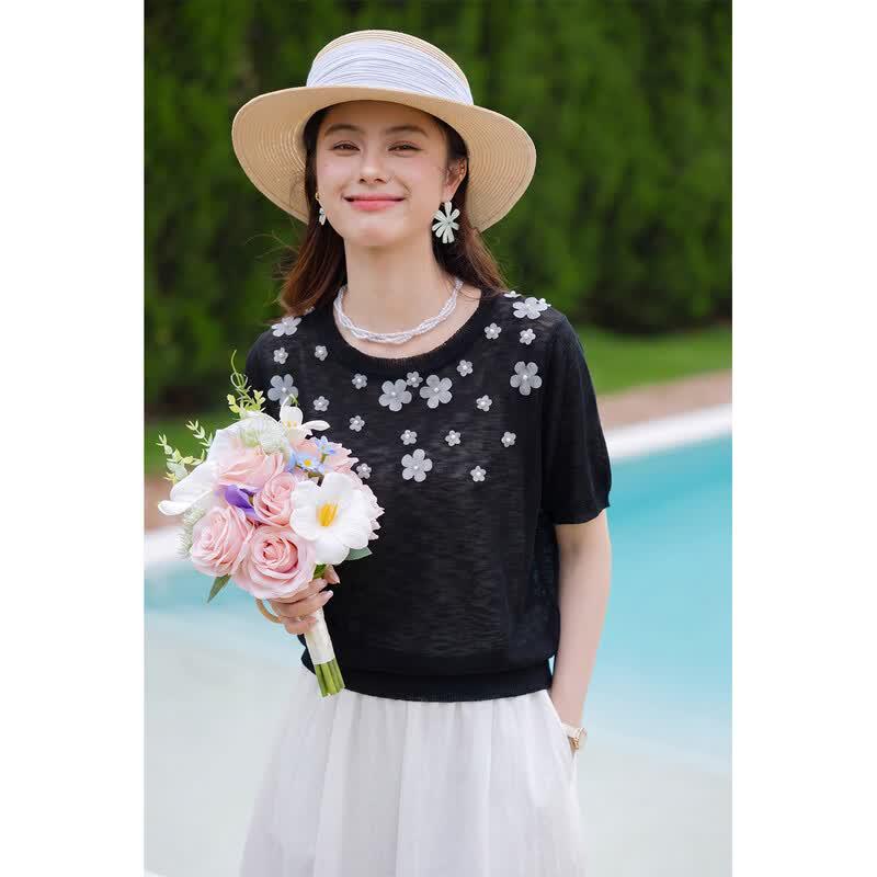 

AIFS Korean Style Short Sleeve Round Neck T-Shirt One Size