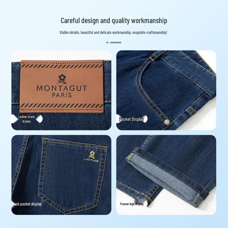 MONTAGUT Men's Retro Tencel Straight Jeans