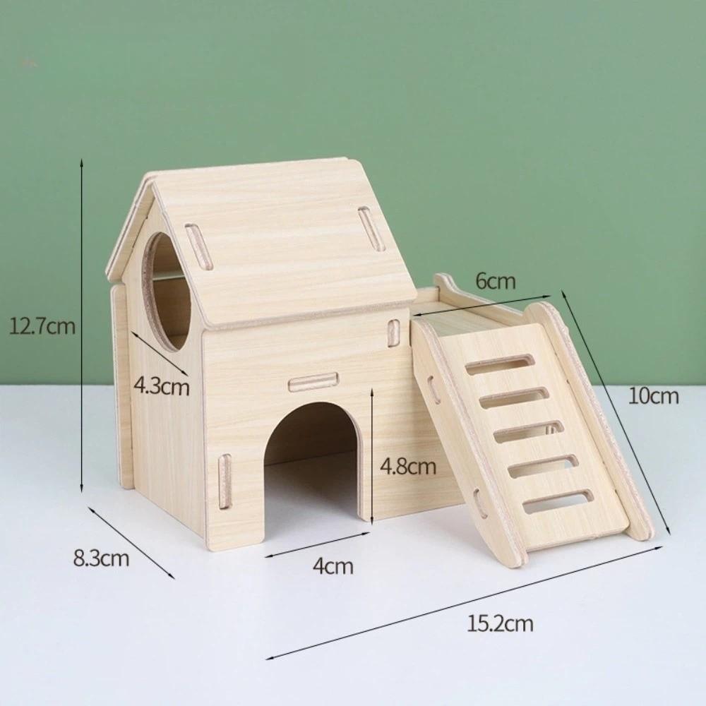 New Wooden Hamster Villa Easy to Install Durable Platform House Chewable Cage Accessories Seesaw Swing Pet Supplies