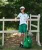 THE GREEN LAB Soccer Football Color Block Short Sleeve T-Shirt [White-Green]
