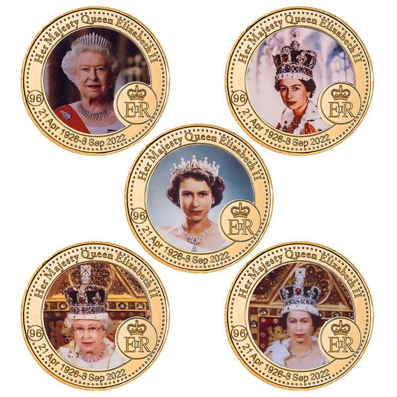 Medaglia commemorativa della Regina Elisabetta II, collezione di monete commemorative, artigianato in metallo