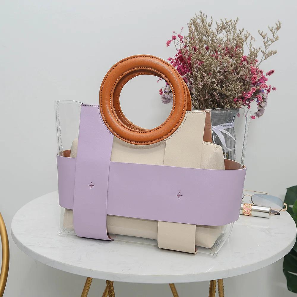 

Летние прозрачные женские сумки большой вместимости из ПВХ для путешествий, сумки-мессенджеры через плечо