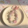Fresh Candy Color Bow Cat Beaded Phone Lanyard Keychain Bag Charm