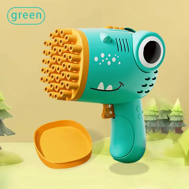 40 Hole Dinosaur Bubble Gun Handheld Bubble Machine, Electric Bubble Gun Outdoor Party Games Novel Toy(without Bubble Water)