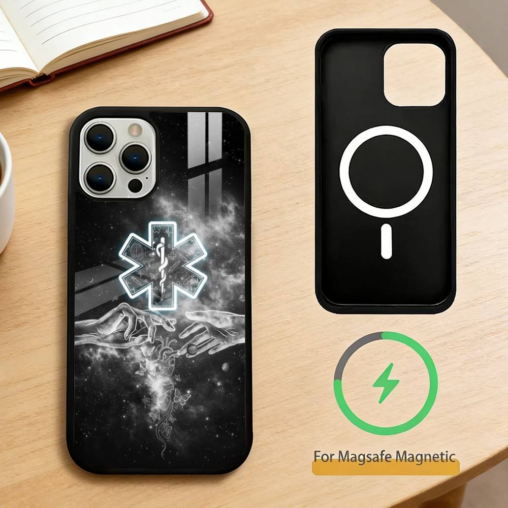 EMT EMS Ambulance Phone Case For iPhone 14,16,15,13,17,12,Plus,Pro,Max Magnetic For Magsafe Frosted Cover iPhone15