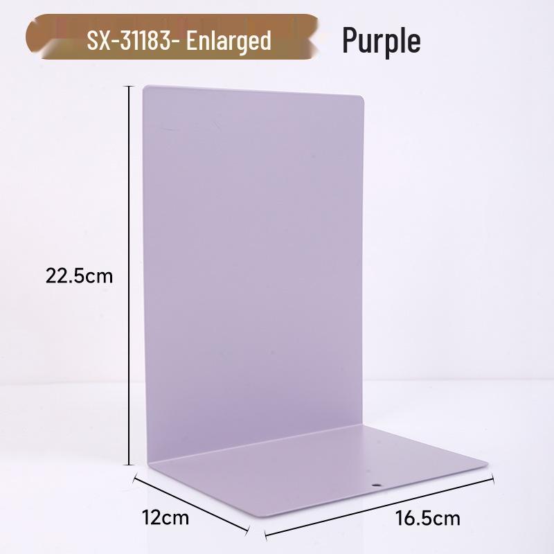 Large L-Shaped Thickened Metal Bookend for Organizing Books and Files
