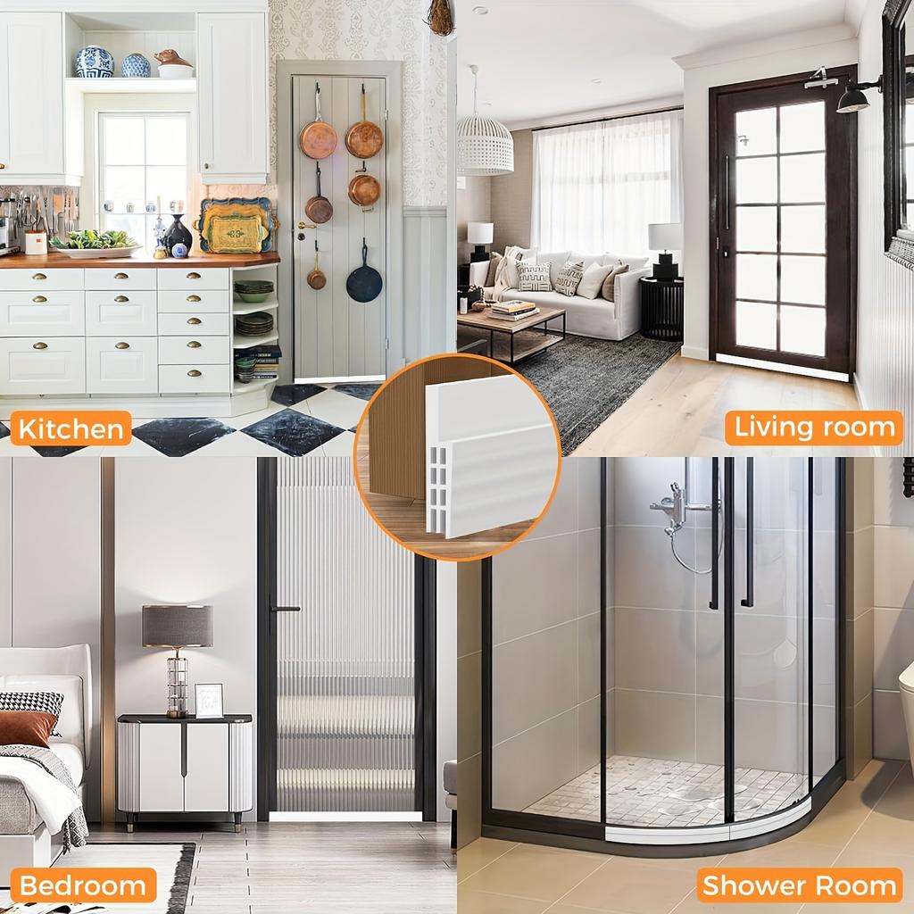 2pcs Door Draft Stoppers For Bottom Of Door Door Strip For Soundproof, Wind Blocker, Block Dust, Weather Stripping Door Seal Door Sweep Interior Doors