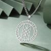 Dawapara Collier Web de Wyrd Mythologie Nordique Symbole Nordique Pendentif Runes Cercle Amulette de Protection Bijoux en Acier Inoxydable