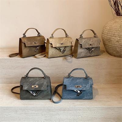 Retro Commuter Texture Lock Buckle Gentle Temperament Handbag Versatile Crossbody Lock Buckle Bag