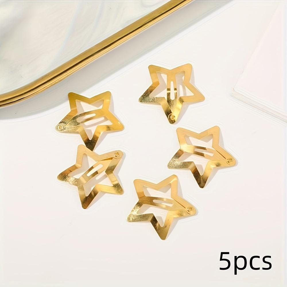 5pcsY2K Silver Star Shaped Hair Clip, Girls  Star Shaped Metal Clip, Simple Baby Hair Clip, Holiday Gift Broken Hair Clip