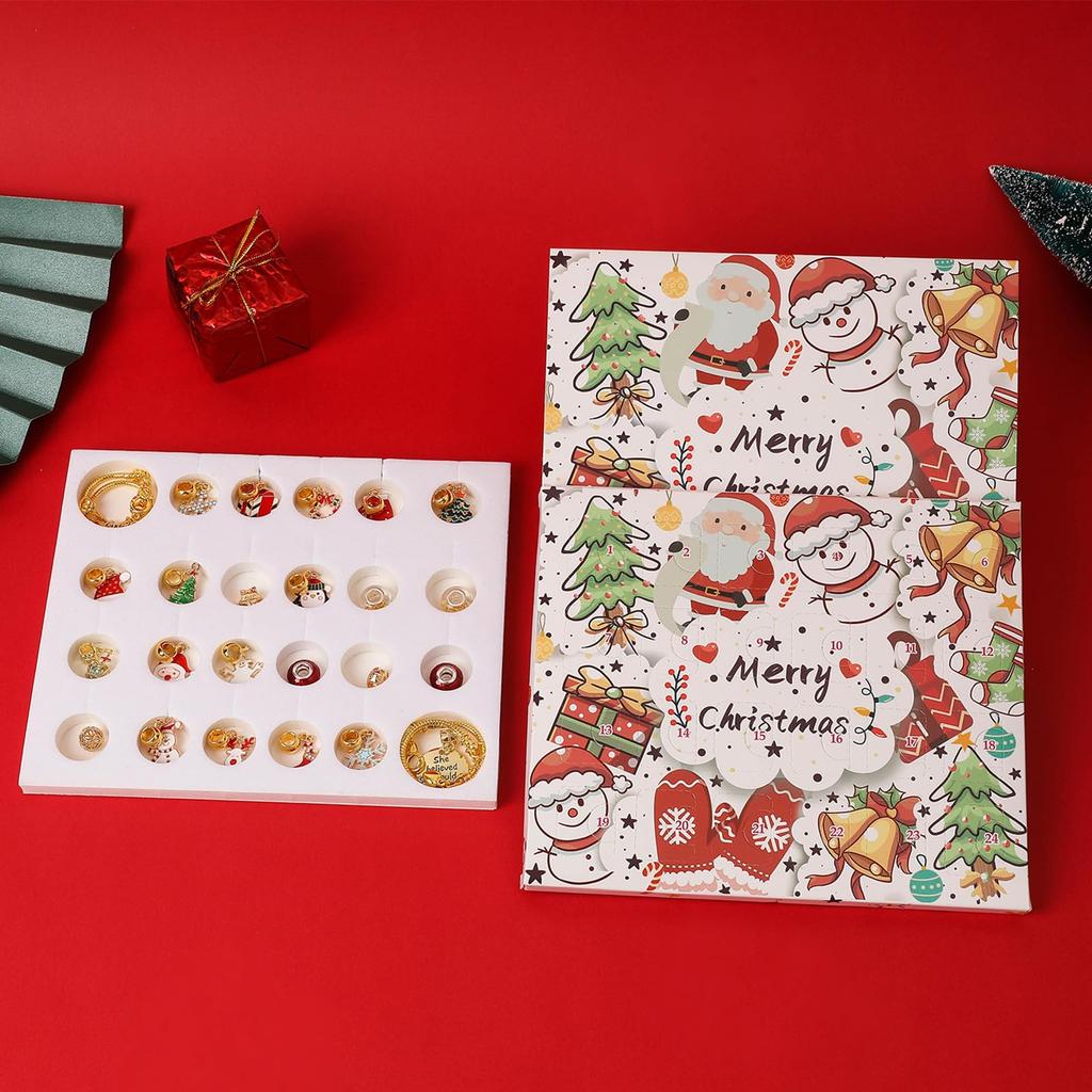Advent Weihnachten 2025 Countdown Stilvoll und Handgefertigt Blind Niedliches Weihnachtsgeschenk zum Selbermachen Nikolausgeschenk Kalender, Kalender, Niedlich, Teile, 24-teiliges Set, Gold,