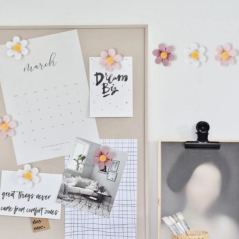 New Floral Pushpins - Decorative Resin Flower Thumbtacks For Photo Walls & Office Supplies
