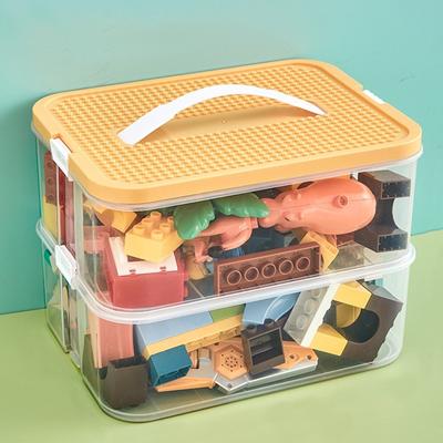 Blocos de construção Brinquedos Caixa de armazenamento para tampas Tijolo em forma de plástico Crianças Bin Recipientes de brinquedos infantis Diversos Organizador empilhável