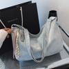Retro Commuter Solid Color 2026 New Fashi Pendant Simple Leisure Large Capacity Western Style Underarm Tote Bags