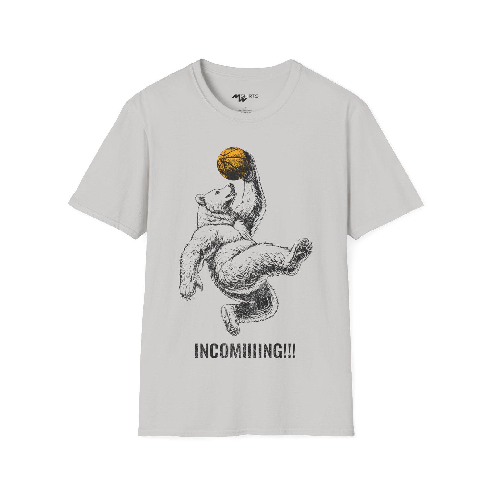 INCOMIIIING/ Vintage-Style Basketball Bear T-Shirt/ Unisex Softstyle T-Shirt S