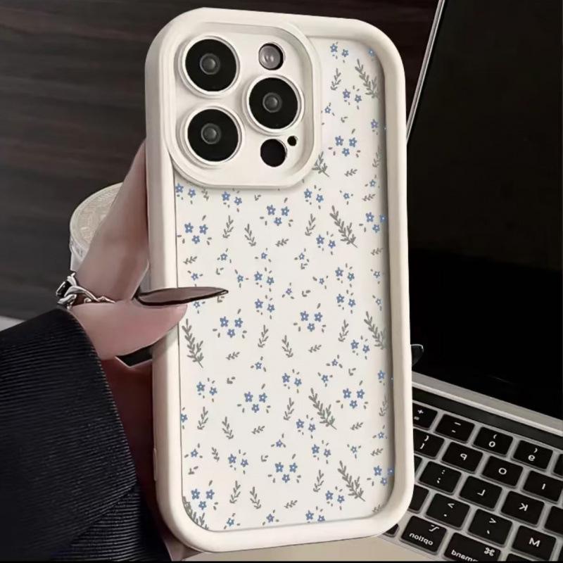 

Стильный синий чехол с цветочным узором для Apple iPhone 16/15/14 Pro/15 Pro Max/13/12 iPhone 8