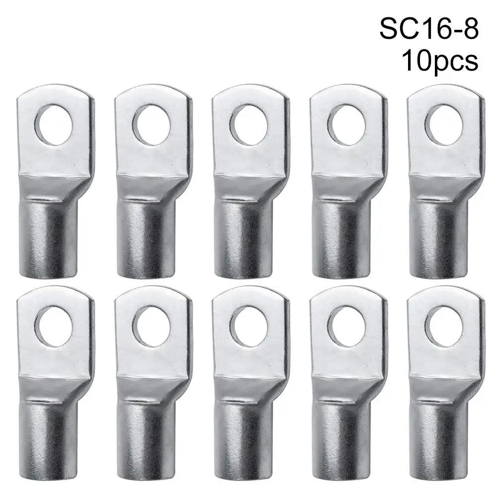 

10Pcs SC Type Wire Nose Terminal Crimp 16-35mm2 6/8/10mm Cable Connector Kit SC16-6 SC25-6/35-6 Bolt Hole Tinned Copper Lug Ring