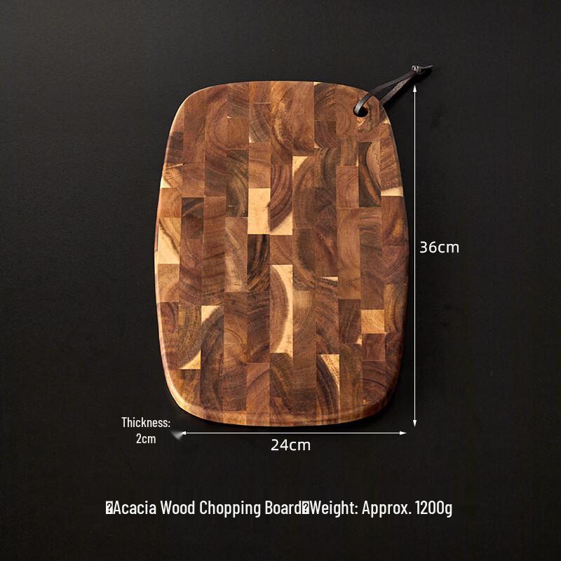 

Acacia Wood Cutting Board with Leather Rope