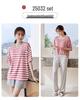 Women's Summer Three-Piece Modal Pajama Set with Bra Pads - Short Sleeve Top, Shorts, and Long Pants for Indoor/Outdoor Wear
