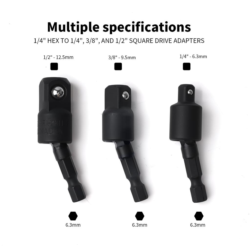 360°electric Drill Air Screwdriver Sleeve Universal Adapter Hexagonal Handle To Square Head Rotary Adapter Connect Rod Tool