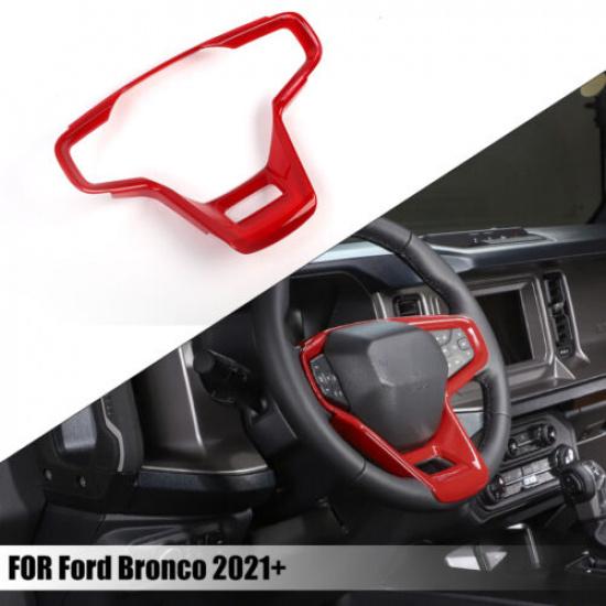 Red Interior Steering Wheel Trim Cover Frame Moulding For Ford Bronco  +