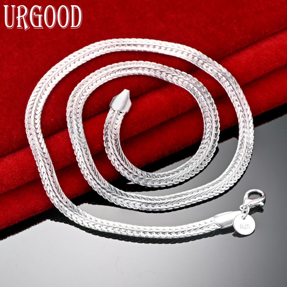 Colier de nuntă din argint 925, lanț șarpe de 6 mm, 20/24 inci