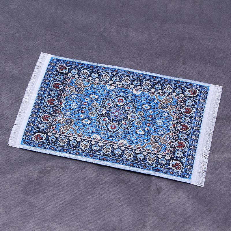 1Pcs Miniature Dollhouse Carpet Turkish Style Playing House Mini House Decor Floor Miniature Weaving Rug Doll Accessories
