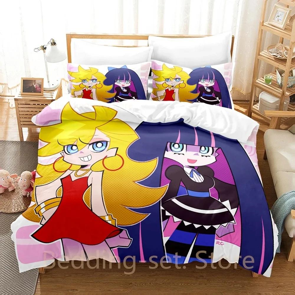 Panty And Stocking Bedding Set Single Twin Full Queen King Size Bed Set Adult Kid Bedroom Duvetcover Anime Bed Sheet Set