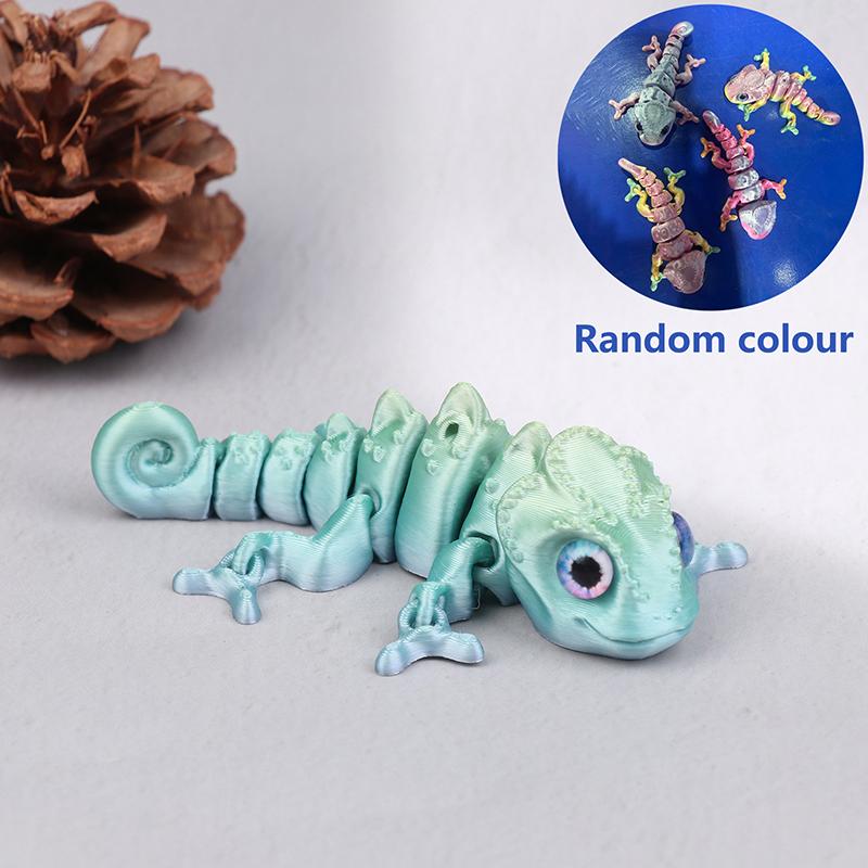 3D печать фигурки хамелеона многосуставные подвижные имитация животного для аксессуаров домашнего декора детский подарок