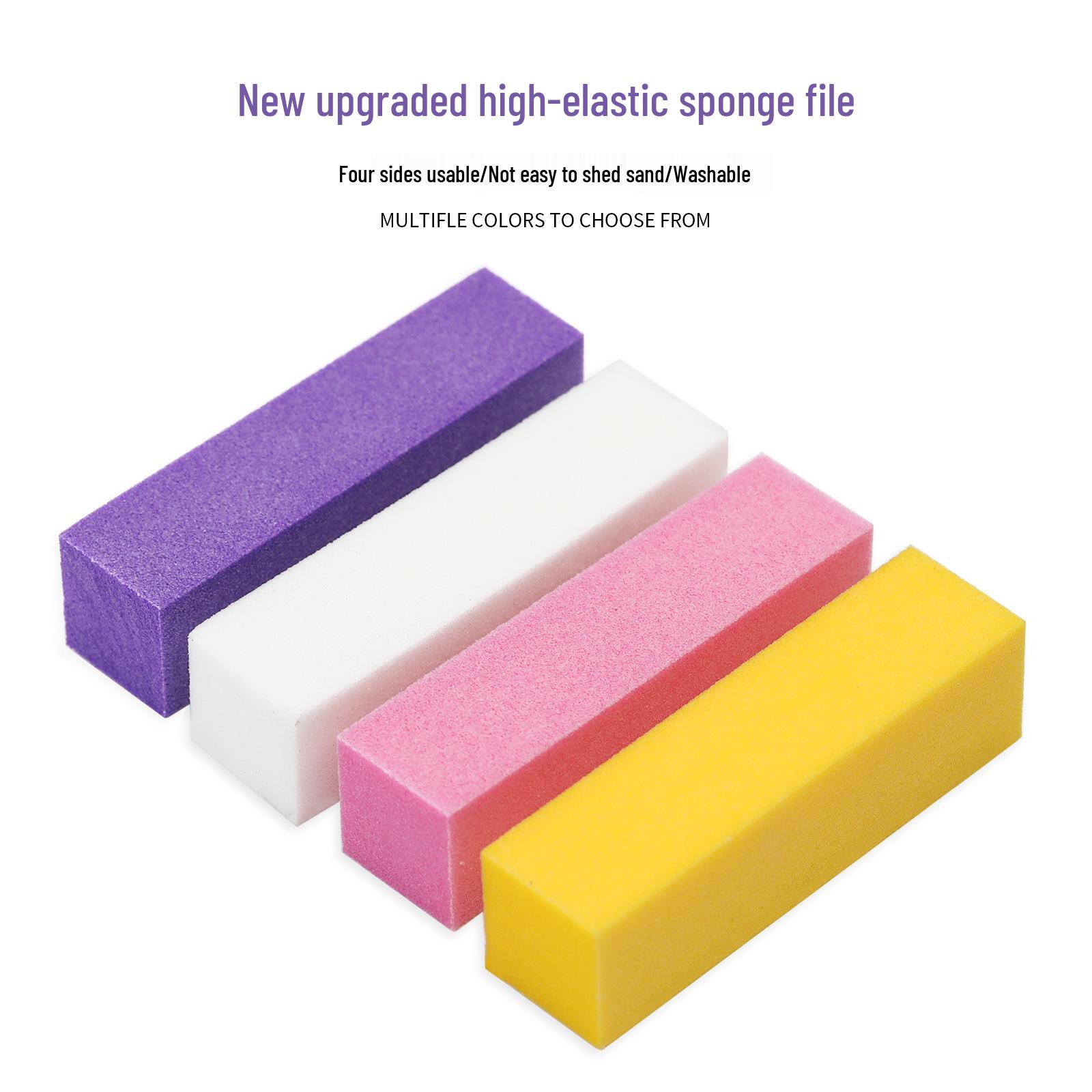 

Korean Fluorescent Tofu Buffing Block - Four-Sided Sponge for Shaping and Filing Nails