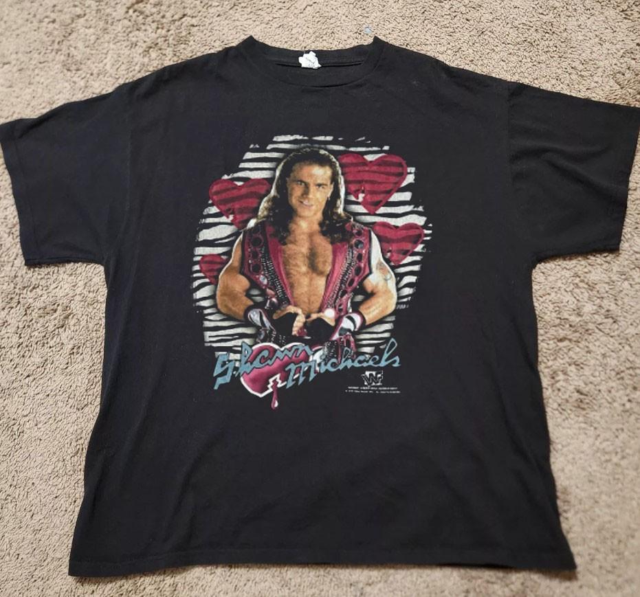 Vtg Shawn Michaels Shirt Wwf black short sleeve tee QT5572 XXXL