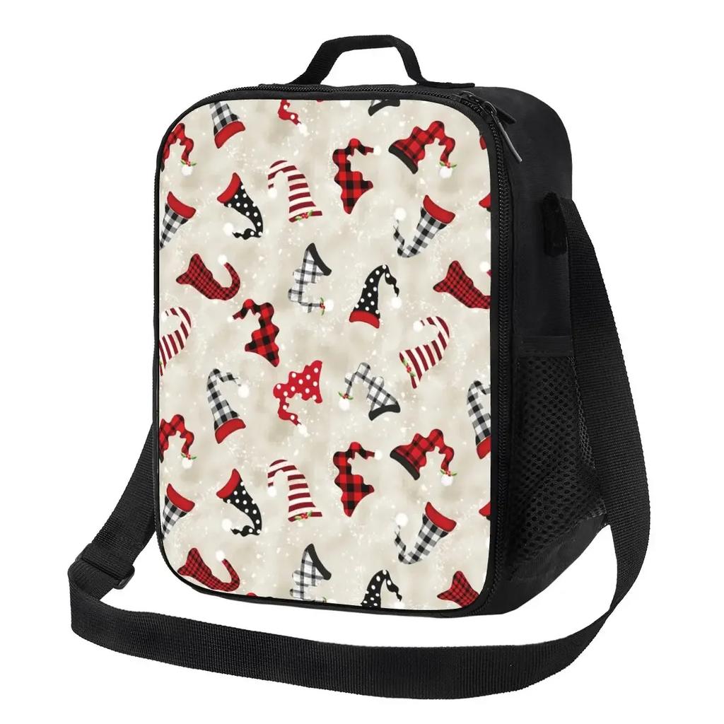 Garden Gnome Pattern Thermal Insulated Lunch Bags Women Portable Lunch Tote for Work School Travel Storage Bento Food Box