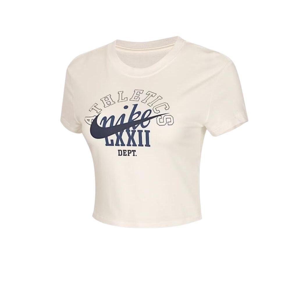Nike T Shirts Women s Ecru Crew Neck Moderate IR7841-133 XS