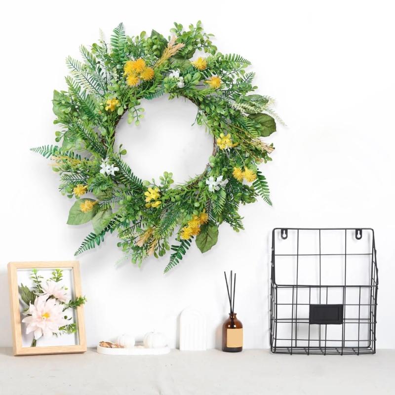 Artificial Flower Wreath Spring Wreath Decoration for Front Door Farmhouses Garden for Wedding Party Home Decoration