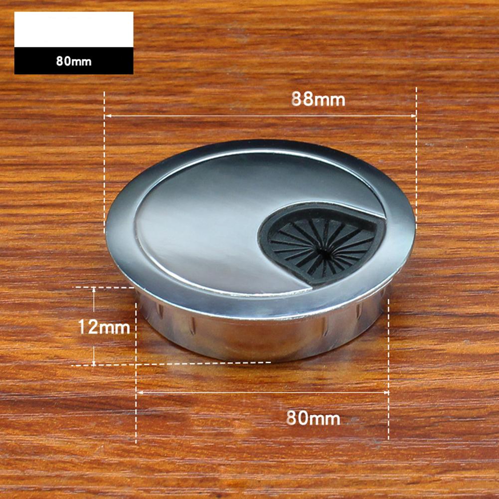 Zinc Alloy Cable Hole Cover 50mm/60mm/80mm Computer Metal Grommet Desk Table Cable Tidy Outlet Wire Cover For Home Office