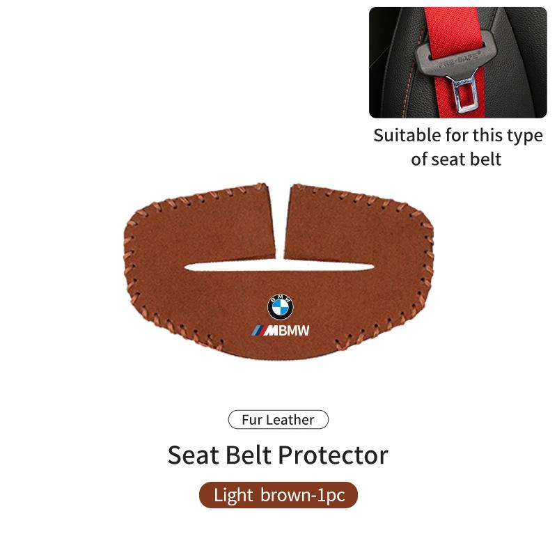 BAGE7 2026 Car Sticker Suede Car Seat Belt Buckle Protector Clip Anti-collision Cover For BMW G30 G20 M3 M5 E91 E92 E93 E36 E70 X3 X4