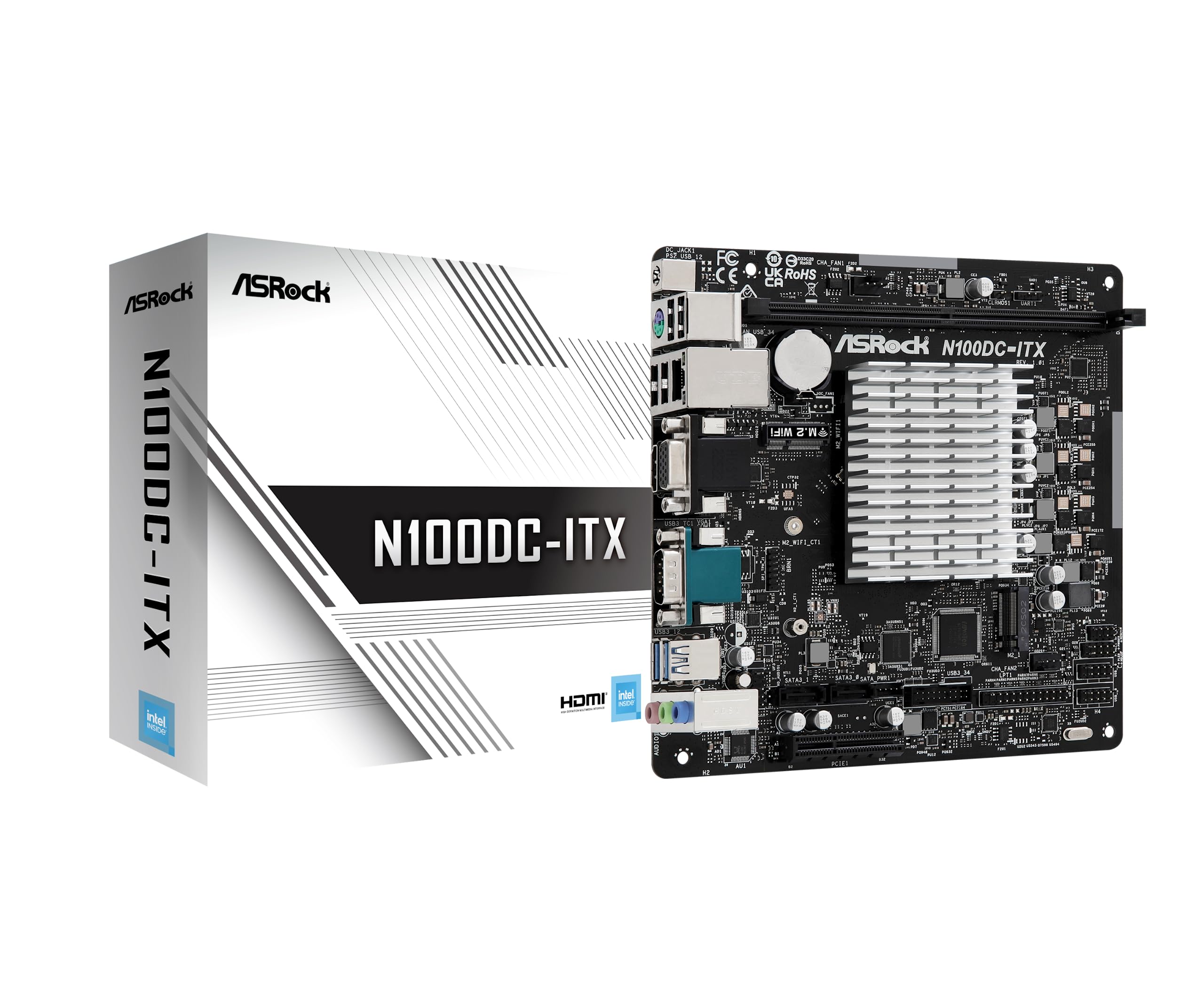 

Безвентиляторна материнська плата ASRock Mini ITX із процесором Intel N100 Авторизований дистриб’ютор N100DC-ITX [Внутрішній продукт]