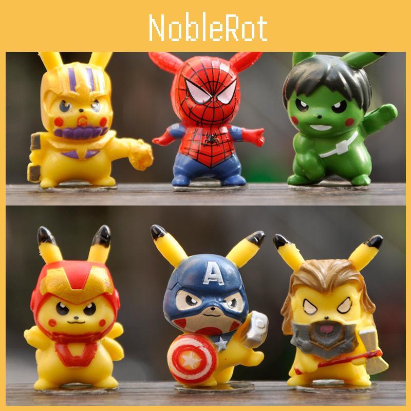 Anime Avengers Cartoon Pikachu Mini Doll Desktop Micro Decoration Landscape