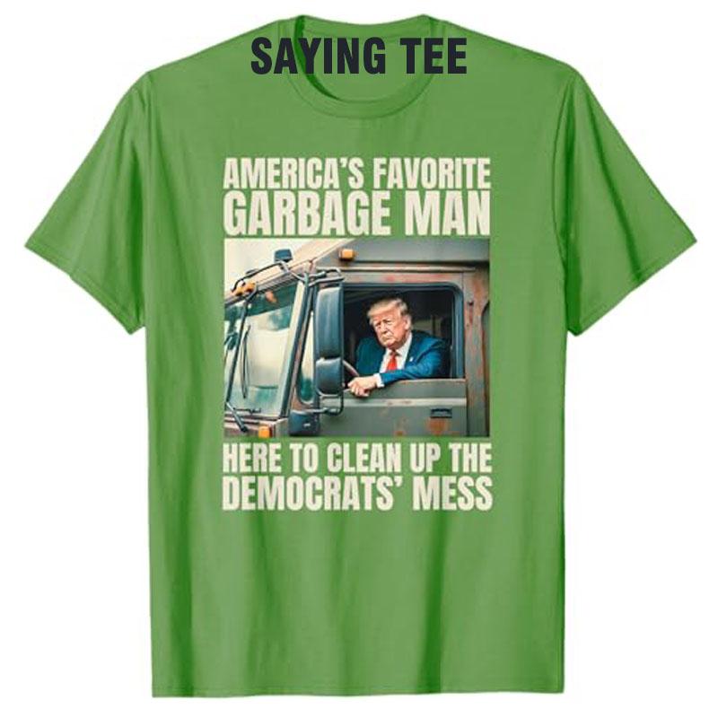 MAGA America s Favorite Garbage Man MAGA in Trash Truck T-Shirt Men s Fashion Clothing Campaign Graphic Outfit Y2k Saying Tee S