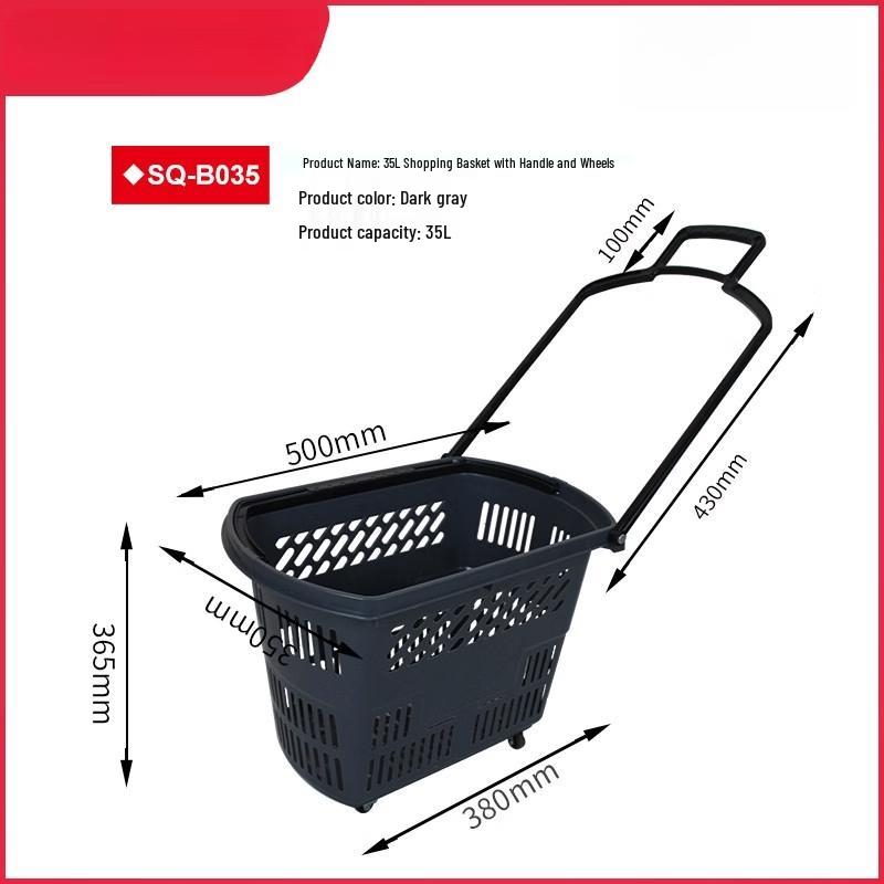 Jundingying 35L Deluxe Rolling Shopping Basket