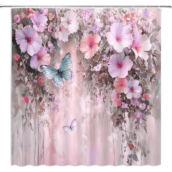

Деревенская Цветочная Шторка для Душа Акварельные Цветы Цветение Бабочка Бохо Ботаническая Красочная Полевые Цветы Весна Романтика Фермерский Дом Природа Эстетика 47 W x 70 L (Pack of 1) фиолетовый