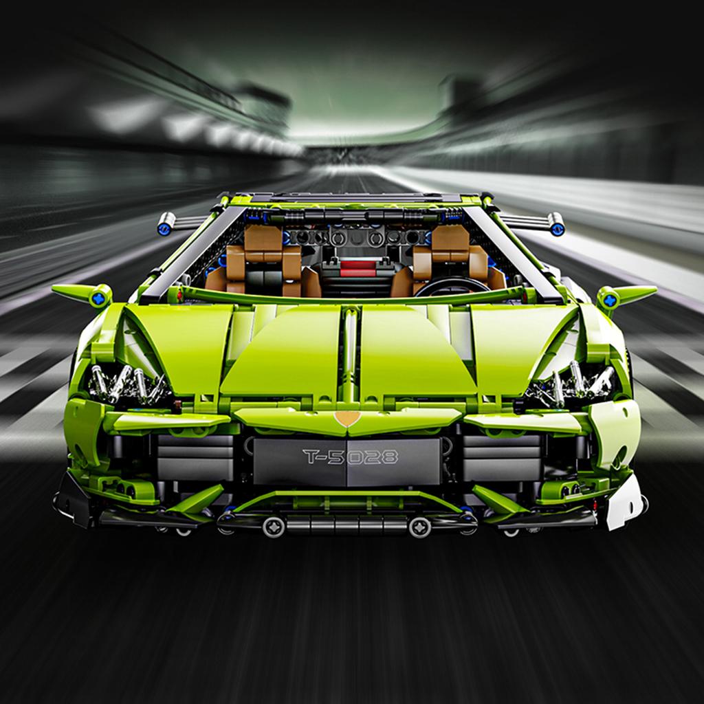 2209PCS Green Sports Car Construction Bricks Playthings Model Sports Car Assemble Blocks Toy Sets Ideal For Kid Desktop Ornament Gifts