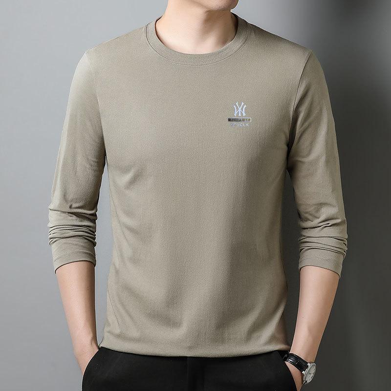 Herren T-Shirts Langarm Slim Men T-Shirt Junger Mann Reine Farbe Tops Tees Hemd O-Ausschnitt für männliche Jungen T-Shirt